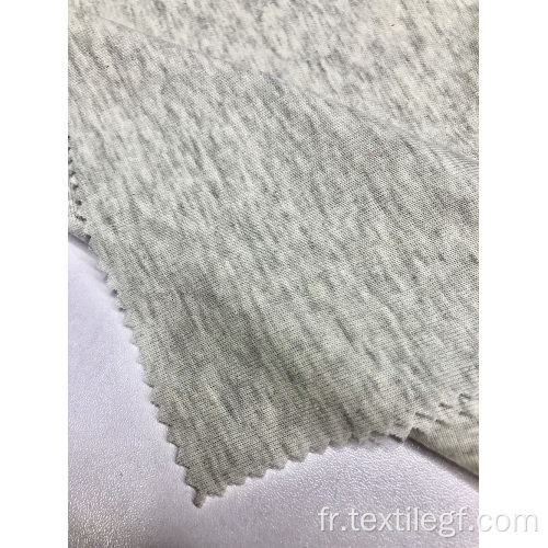 Tissu à tricoter côtelé gris CVC 1 × 1